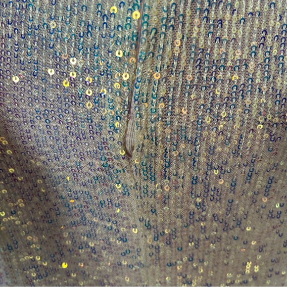 Cinderella Divine Opal Champagne CH209 Backless Sequin Gown Dress Medium - Picture 13 of 15